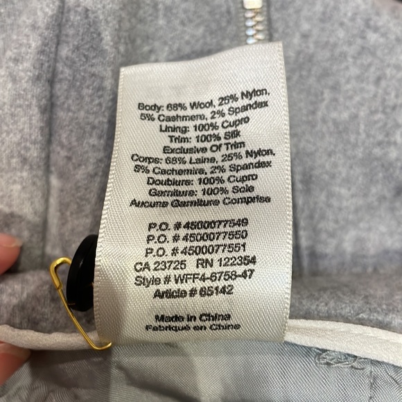 Wilfred gray cashmere wool cropped zipper pocket tapered ankle pants size 0 - Picture 9 of 11